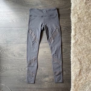 Alo Yoga Grey Stripe Cutout Leggings